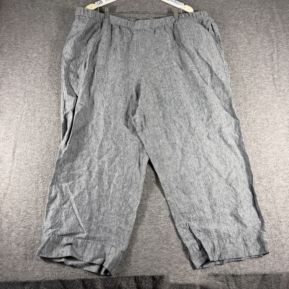 J. Jill Pants - Relaxed Linen-Blend Wide Leg Pants - Gray